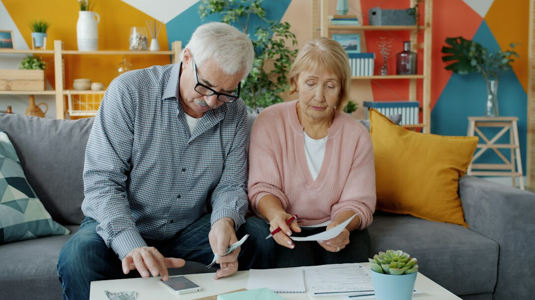 couple discussing finances at home