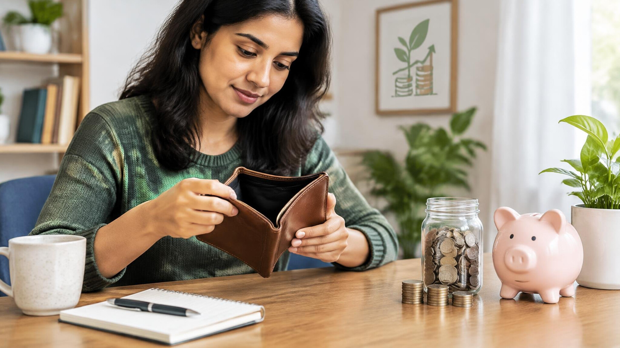 person checking wallet