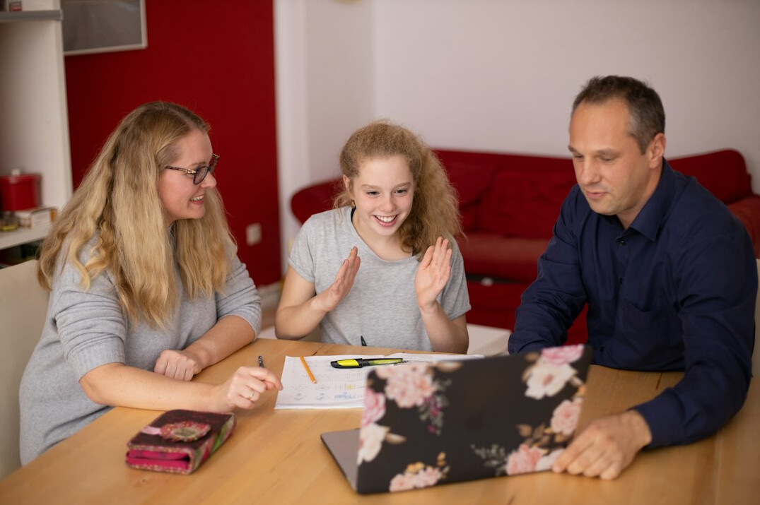 family budgeting together